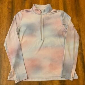 Calia UV Long sleeve 1/2 zip Golf Shirt Large Lake Reflection Cool color